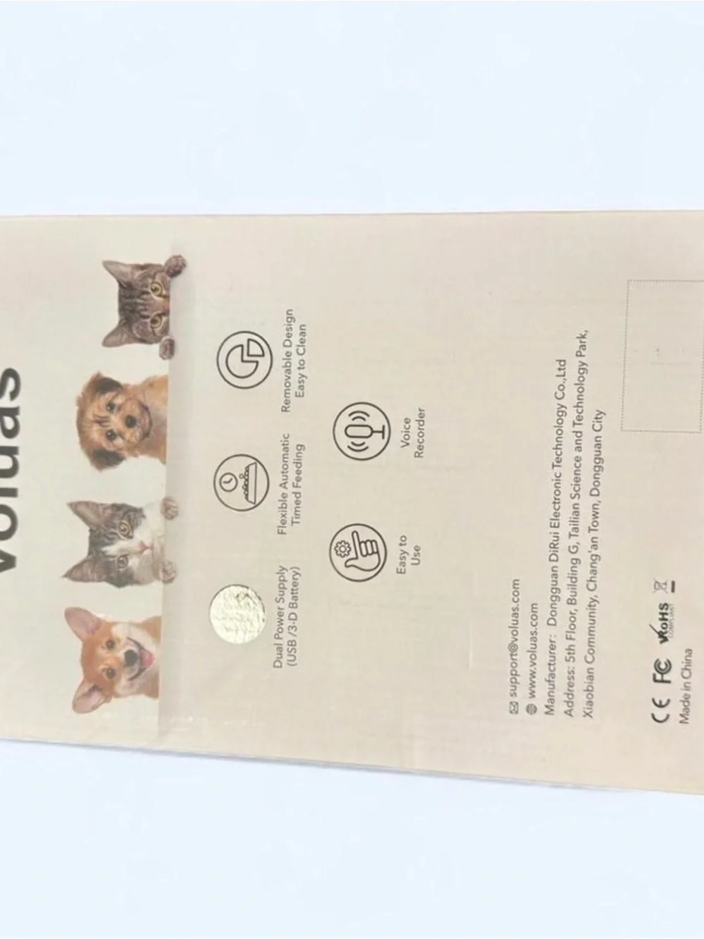 Automatic Pet Feeder - White with Black Top